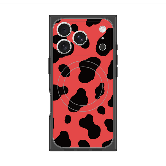 プレミアムスクエアケース with MagSafe［ Cow - Red ］