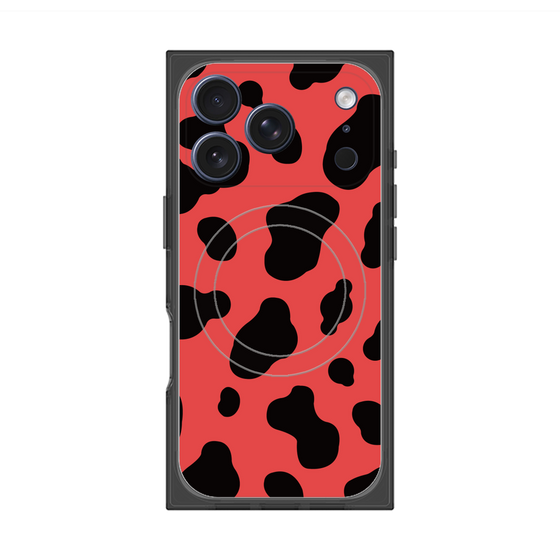 プレミアムスクエアケース with MagSafe［ Cow - Red ］