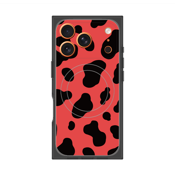 プレミアムスクエアケース with MagSafe［ Cow - Red ］