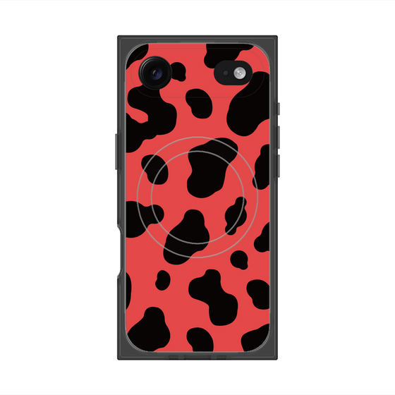 プレミアムスクエアケース with MagSafe［ Cow - Red ］