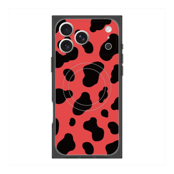 プレミアムスクエアケース with MagSafe［ Cow - Red ］