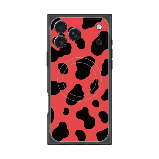 プレミアムスクエアケース with MagSafe［ Cow - Red ］