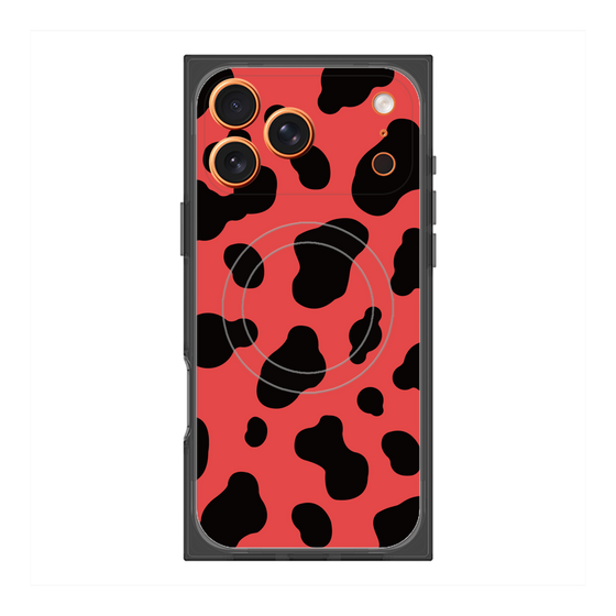 プレミアムスクエアケース with MagSafe［ Cow - Red ］