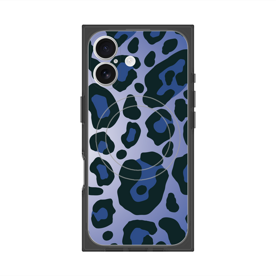 プレミアムスクエアケース with MagSafe［ Leopard - Blue ］