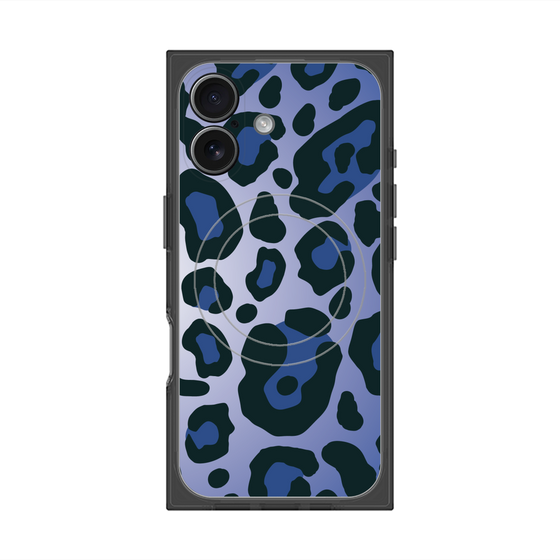 プレミアムスクエアケース with MagSafe［ Leopard - Blue ］