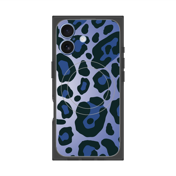 プレミアムスクエアケース with MagSafe［ Leopard - Blue ］