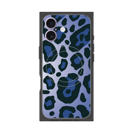 プレミアムスクエアケース with MagSafe［ Leopard - Blue ］