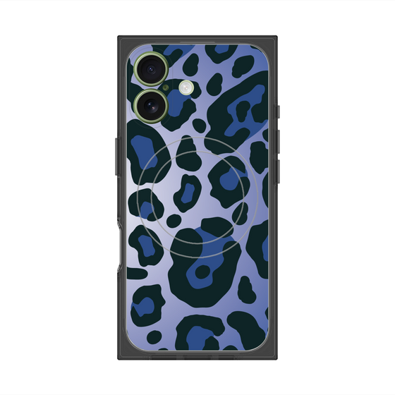 プレミアムスクエアケース with MagSafe［ Leopard - Blue ］