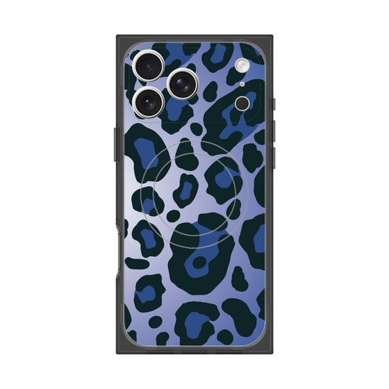 プレミアムスクエアケース with MagSafe［ Leopard - Blue ］