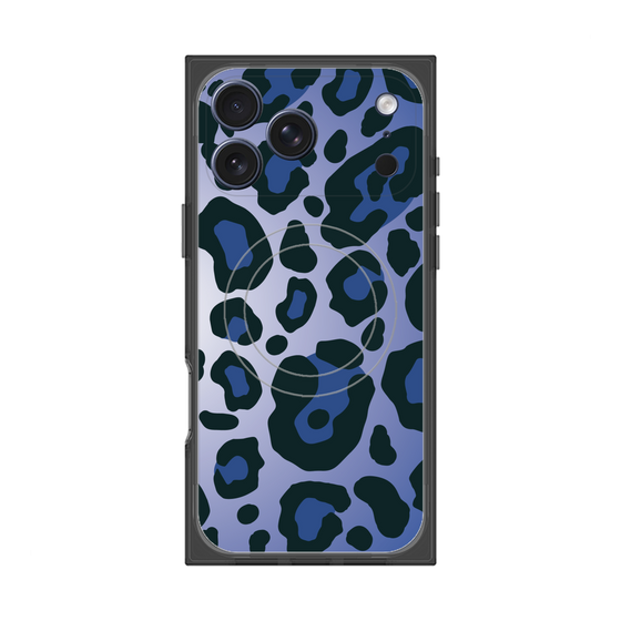 プレミアムスクエアケース with MagSafe［ Leopard - Blue ］