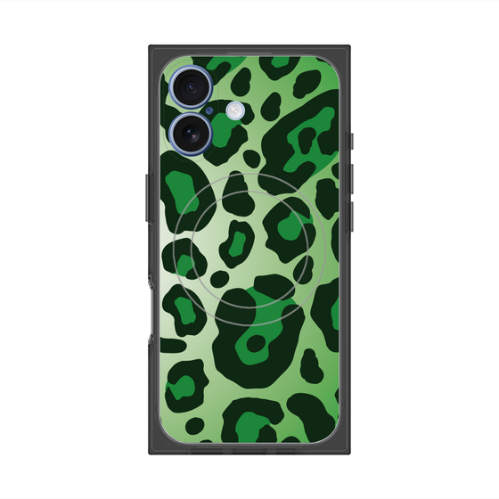 プレミアムスクエアケース with MagSafe［ Leopard - Green ］