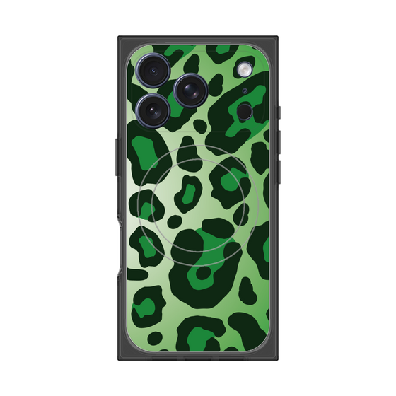 プレミアムスクエアケース with MagSafe［ Leopard - Green ］