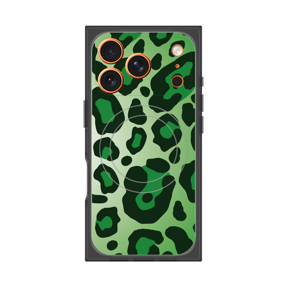 プレミアムスクエアケース with MagSafe［ Leopard - Green ］