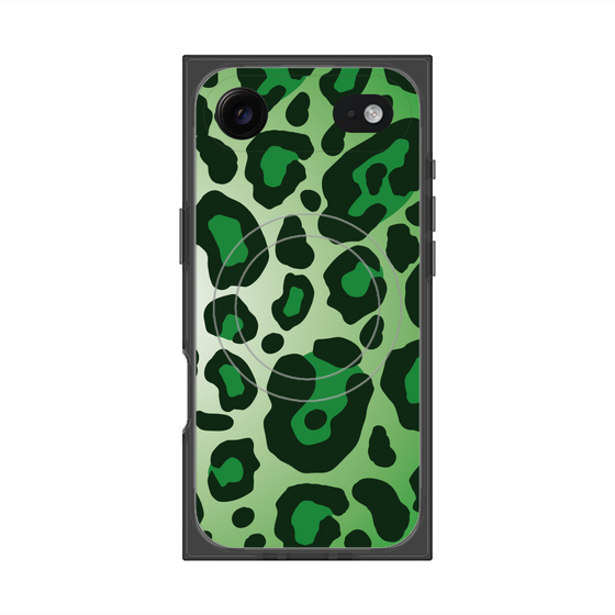 プレミアムスクエアケース with MagSafe［ Leopard - Green ］
