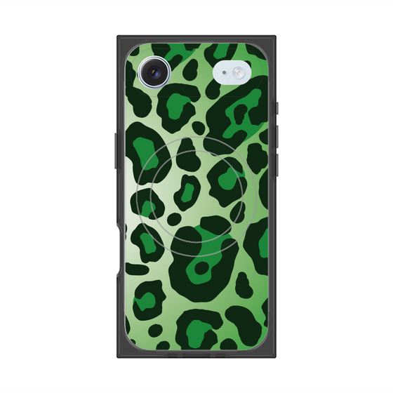 プレミアムスクエアケース with MagSafe［ Leopard - Green ］