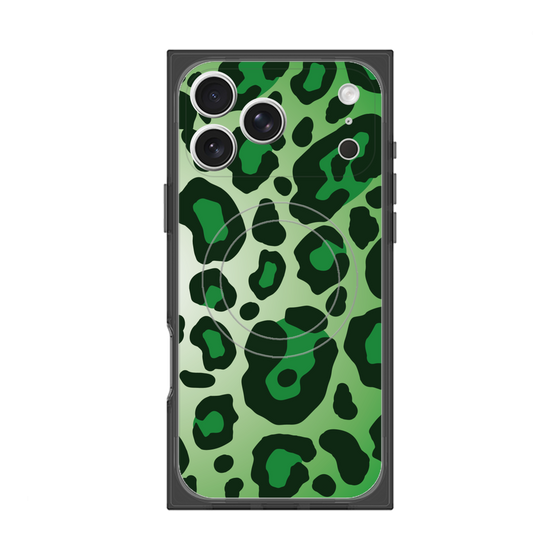 プレミアムスクエアケース with MagSafe［ Leopard - Green ］
