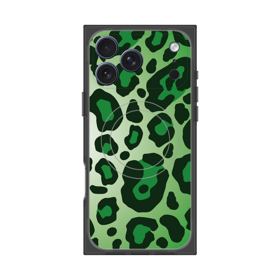 プレミアムスクエアケース with MagSafe［ Leopard - Green ］
