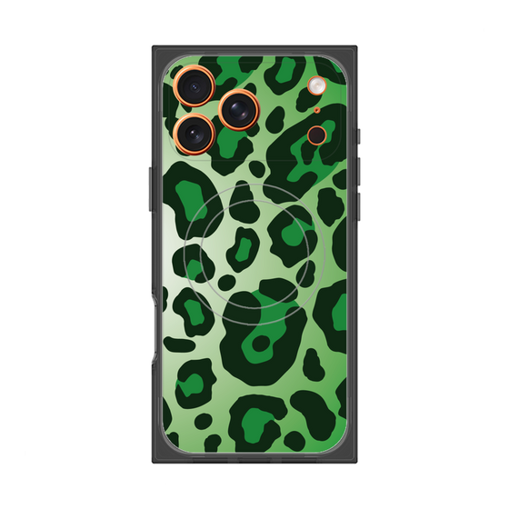 プレミアムスクエアケース with MagSafe［ Leopard - Green ］