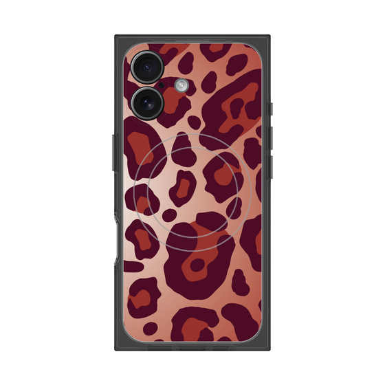 プレミアムスクエアケース with MagSafe［ Leopard - Red ］