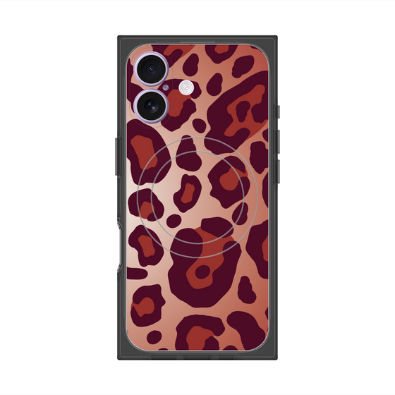 プレミアムスクエアケース with MagSafe［ Leopard - Red ］