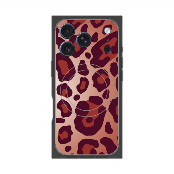 プレミアムスクエアケース with MagSafe［ Leopard - Red ］