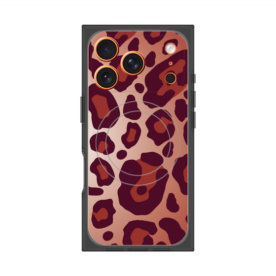 プレミアムスクエアケース with MagSafe［ Leopard - Red ］