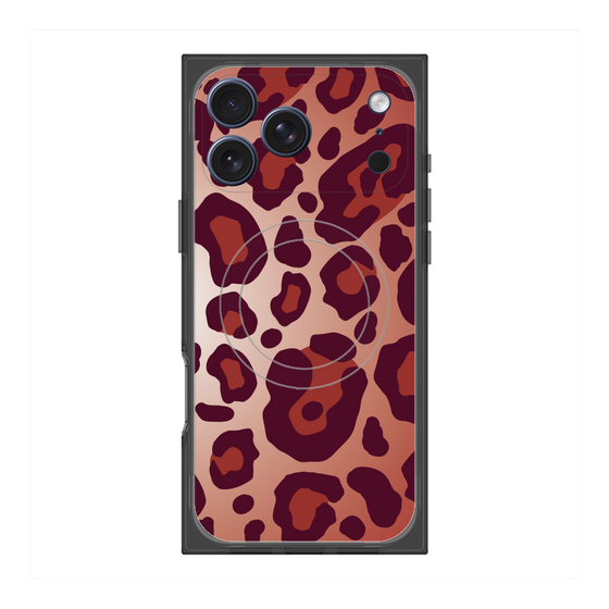 プレミアムスクエアケース with MagSafe［ Leopard - Red ］