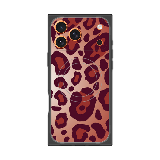 プレミアムスクエアケース with MagSafe［ Leopard - Red ］