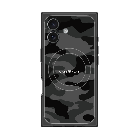 プレミアムスクエアケース with MagSafe［ Camouflage - Black ］