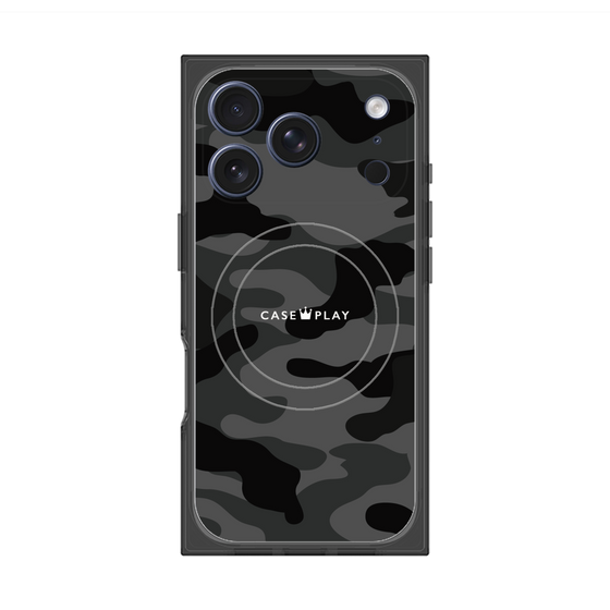 プレミアムスクエアケース with MagSafe［ Camouflage - Black ］