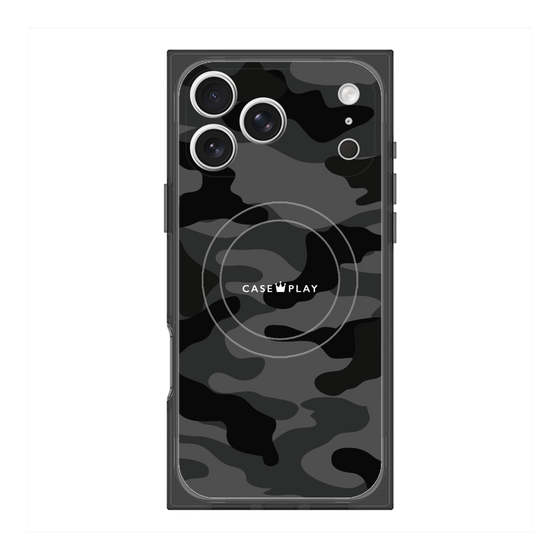 プレミアムスクエアケース with MagSafe［ Camouflage - Black ］