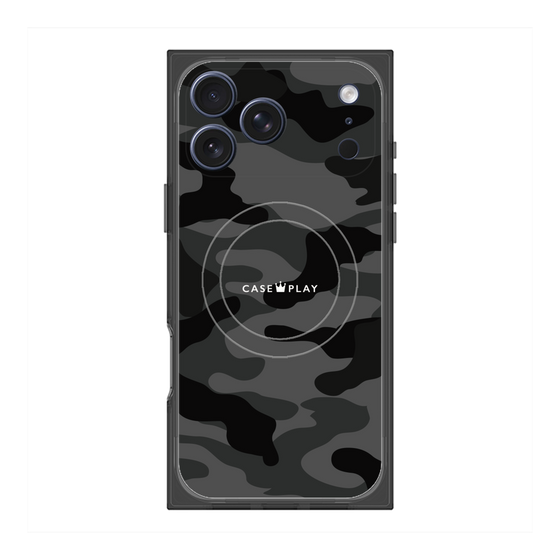 プレミアムスクエアケース with MagSafe［ Camouflage - Black ］