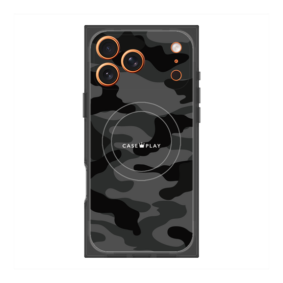 プレミアムスクエアケース with MagSafe［ Camouflage - Black ］