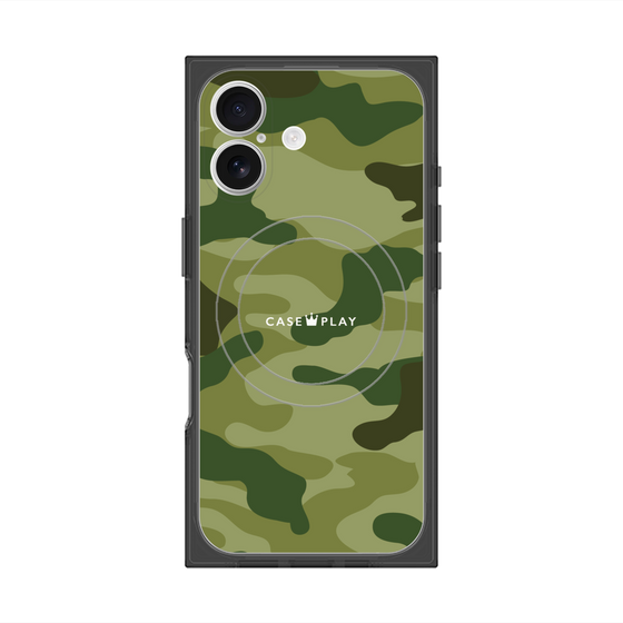 プレミアムスクエアケース with MagSafe［ Camouflage - Green ］