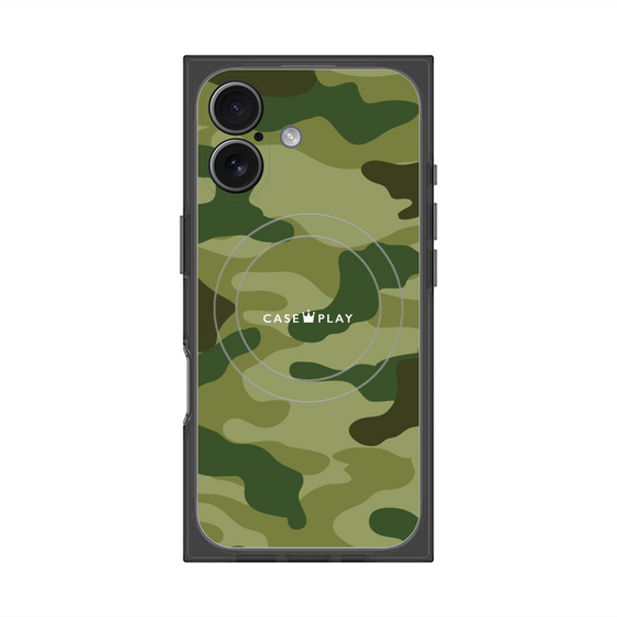 プレミアムスクエアケース with MagSafe［ Camouflage - Green ］