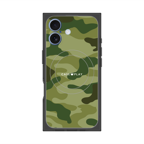 プレミアムスクエアケース with MagSafe［ Camouflage - Green ］