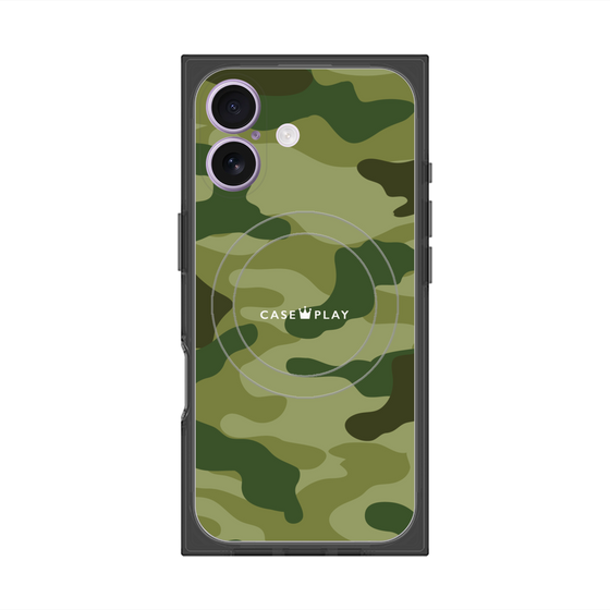 プレミアムスクエアケース with MagSafe［ Camouflage - Green ］
