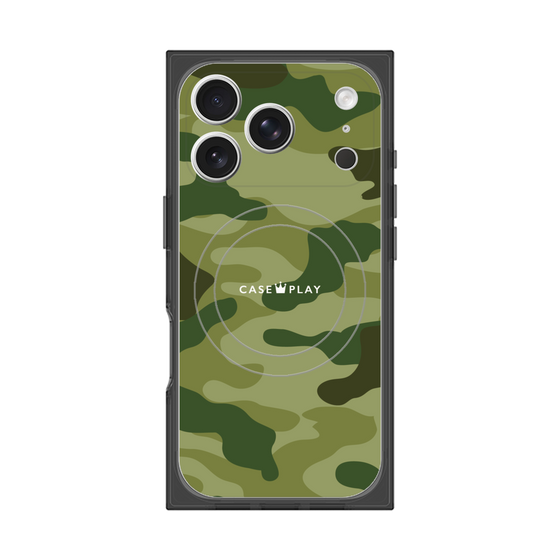 プレミアムスクエアケース with MagSafe［ Camouflage - Green ］