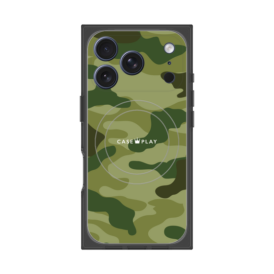 プレミアムスクエアケース with MagSafe［ Camouflage - Green ］