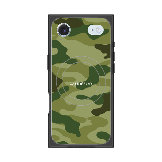 プレミアムスクエアケース with MagSafe［ Camouflage - Green ］