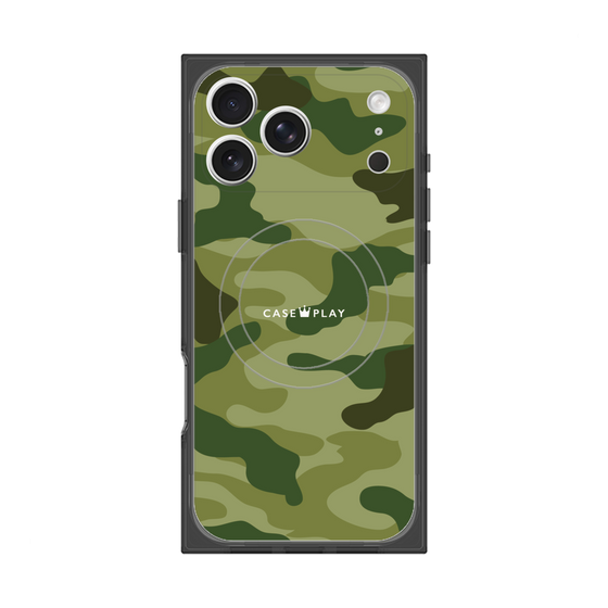 プレミアムスクエアケース with MagSafe［ Camouflage - Green ］