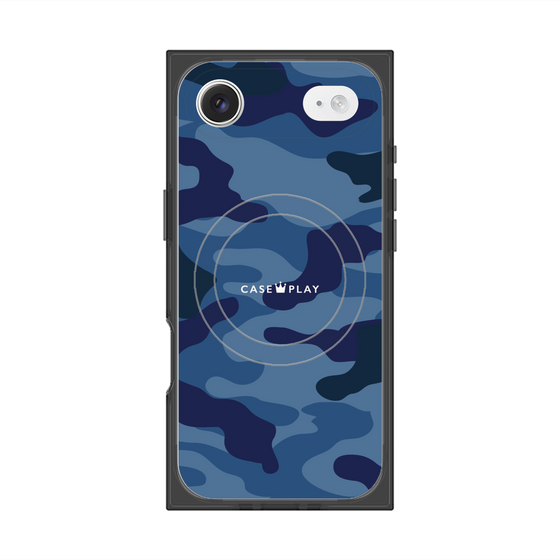 プレミアムスクエアケース with MagSafe［ Camouflage - Blue ］