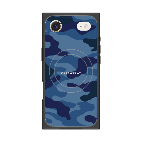 プレミアムスクエアケース with MagSafe［ Camouflage - Blue ］