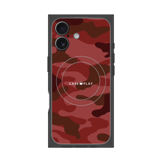 プレミアムスクエアケース with MagSafe［ Camouflage - Red ］