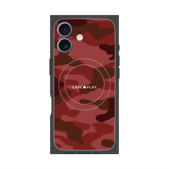 プレミアムスクエアケース with MagSafe［ Camouflage - Red ］