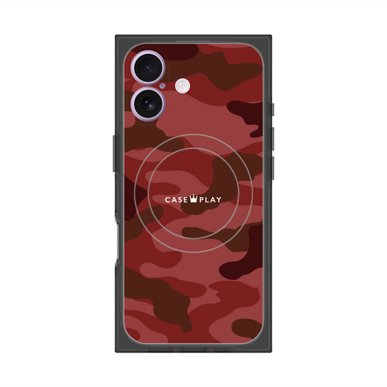 プレミアムスクエアケース with MagSafe［ Camouflage - Red ］
