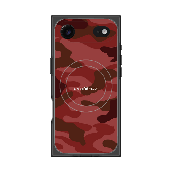 プレミアムスクエアケース with MagSafe［ Camouflage - Red ］