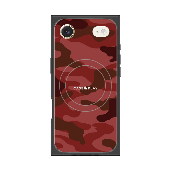 プレミアムスクエアケース with MagSafe［ Camouflage - Red ］