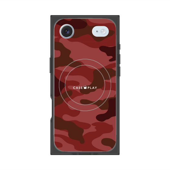 プレミアムスクエアケース with MagSafe［ Camouflage - Red ］