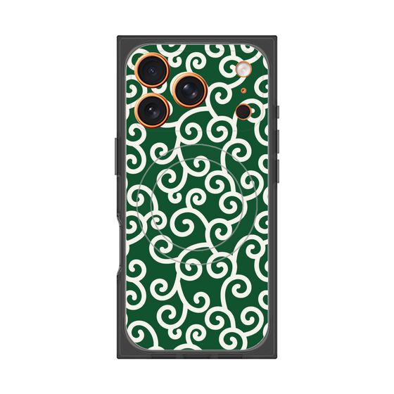 プレミアムスクエアケース with MagSafe［ 唐草模様 - Green ］